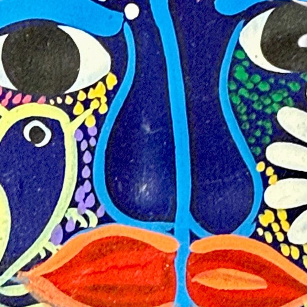 Talavera Made in Mexico Clay Folk Art Sun Moon Wall Hanging Souvenir Decor - Picture 2 of 6